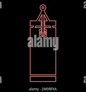 Neon punching bag icon red color vector illustration image flat style light Stock Vector