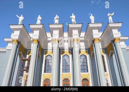 The newly restored Miner's Culture House, a neoclassical, column ...