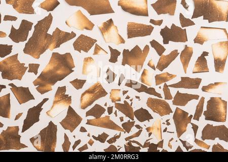 Burnt paper isolated on a white background. Copy space. Stock Photo