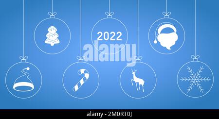 Christmas ornament on blue background. Vector illustration. Stock Vector