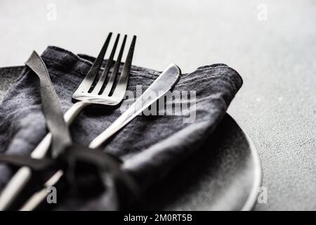 Close-up of a place setting on a table Stock Photo