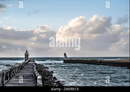 L'Estacade de Capbreton at Capbreton, Departement Landes, France Stock Photo