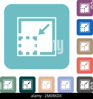 Minimize element solid white flat icons on color rounded square backgrounds Stock Vector