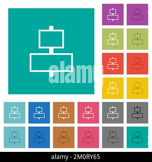Align to center outline multi colored flat icons on plain square backgrounds. Included white and darker icon variations for hover or active effects. Stock Vector