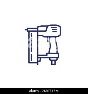 nailer line icon, pneumatic power tool Stock Vector