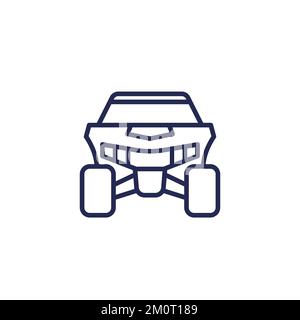 UTV icon, front view, line vector Stock Vector