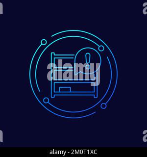 empty inventory, shelves line vector icon Stock Vector