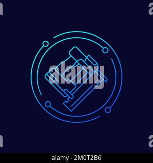 nailer line icon, electric power tool vector Stock Vector
