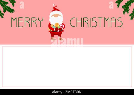 Christmas greeting card with copy space. Vector illustration. Stock Vector