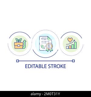Green business credibility loop concept icon Stock Vector