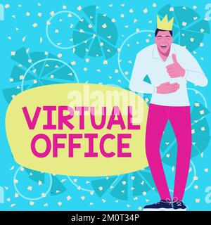 Text showing inspiration Virtual Office. Word for Mobile work-environment equipped with telecommunication links Stock Photo