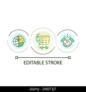 Green business model loop concept icon Stock Vector