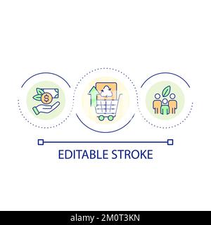 Increase sales loop concept icon Stock Vector