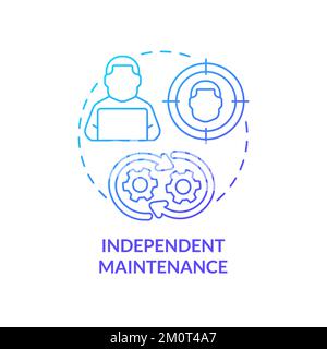 Independent maintenance blue gradient concept icon Stock Vector
