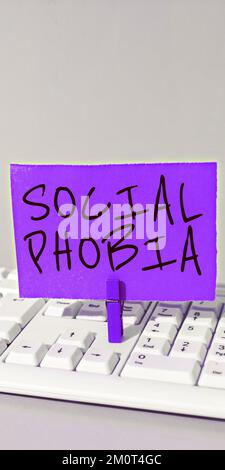 Text Caption Presenting Social Phobia. Business Idea Overwhelming Fear ...