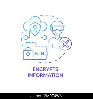 Encrypts information blue gradient concept icon Stock Vector