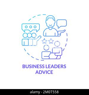 Business leaders advice blue gradient concept icon Stock Vector