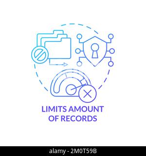 Limits amount of records blue gradient concept icon Stock Vector