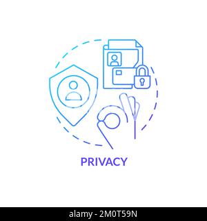 Privacy blue gradient concept icon Stock Vector
