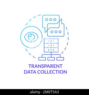 Transparent data collection blue gradient concept icon Stock Vector