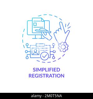 Simplified registration blue gradient concept icon Stock Vector
