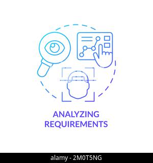 Analyzing requirements blue gradient concept icon Stock Vector