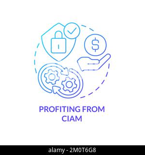 Profiting from CIAM blue gradient concept icon Stock Vector
