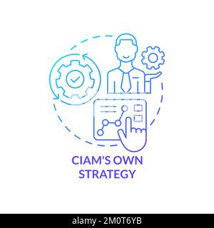 CIAM strategy blue gradient concept icon Stock Vector