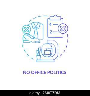 No office politics blue gradient concept icon Stock Vector