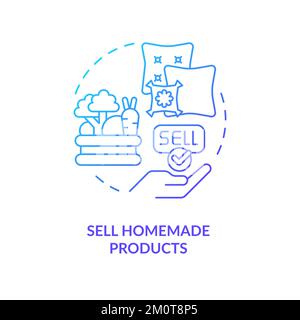 Sell homemade products blue gradient concept icon Stock Vector