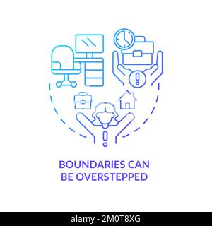 Boundaries can be overstepped blue gradient concept icon Stock Vector
