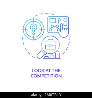 Competitors research blue gradient concept icon Stock Vector