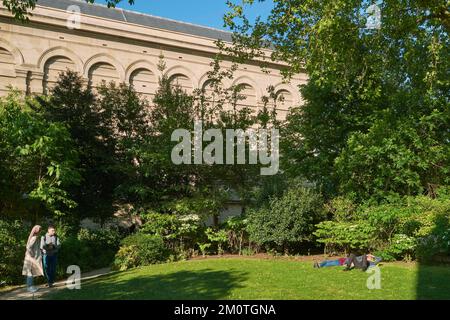 France, Paris, Marais district, hotel de Soubise, Museum of the National Archives, the gardens Stock Photo