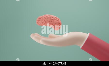 Human brain side view, hand drawn medical illustration, color pencils ...