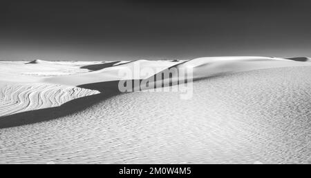 Photograph from White Sands National Park, near Alamogordo, New Mexico, USA on a beautiful autumn evening. Stock Photo