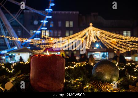 Christmas market in Szeged, Hungary Stock Photo