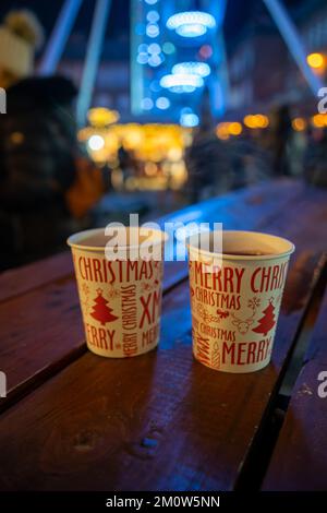 Christmas market in Szeged, Hungary Stock Photo