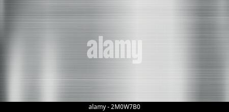 Silver texture, steel panoramic background template - Vector illustration Stock Vector