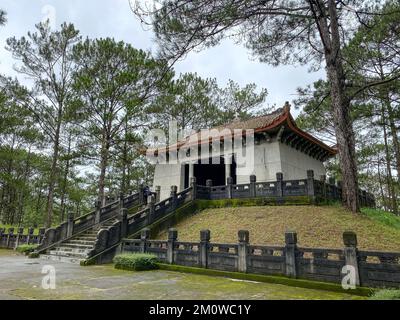 Dalat, Vietnam - Apr 5, 2022. Ancient tomb of a hero in Dalat, Vietnam. Dalat is the famous plateau of historical sites in Vietnam. Stock Photo