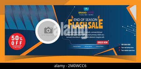 Digital marketing Facebook cover page design, corporate business marketing web banner template Stock Vector