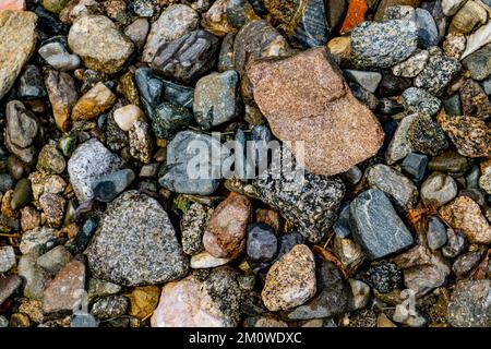 Closeup view at pebbles on the shore Stock Photo