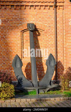 Old naval ship anchor on display Stock Photo