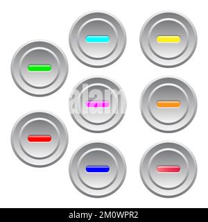 Circle switch Led on off button electricity website background template vector illustration Stock Vector