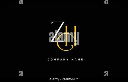 ZH, HZ Abstract Letters Logo Monogram Stock Vector