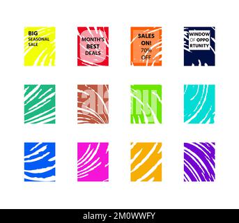 Colorful bright backgrounds with modern art strokes Stock Vector