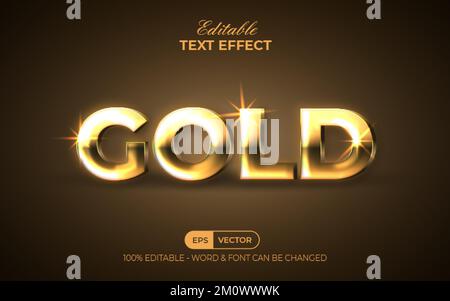 A vector of 'gold' word in realistic text effect Stock Vector
