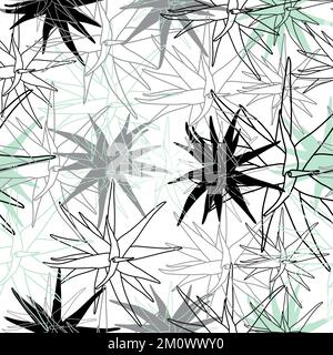 Seamless pattern with colorful aloe leaves Stock Vector