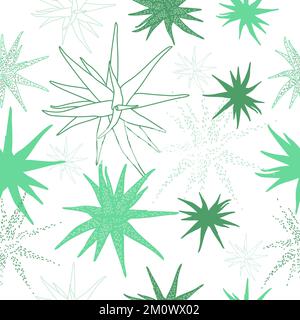 Seamless pattern with colorful aloe leaves Stock Vector