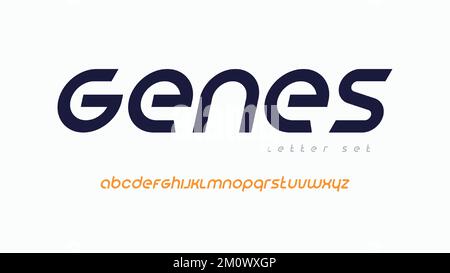 Vector modern sans serif font, lowercase letter set, alphabet, typography Stock Vector