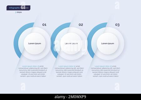 Vector minimalistic infographic template composed of 3 circles Stock Vector